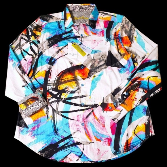 Robert Graham Other - Robert Graham Geometric PROTEUS Abstract $238 Mens Medium Multicolor Sport Shirt